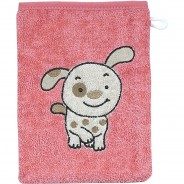 Preisvergleich für Heimtextilien: Waschhandschuh Hund 15x21 koralle Gr. 15 x 21