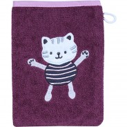 Preisvergleich für Heimtextilien: Waschhandschuh Katze 15x21 altrosa Gr. 15 x 21