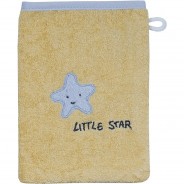 Preisvergleich für Heimtextilien: Waschhandschuh Little Star 15x21 gelb Gr. 15 x 21