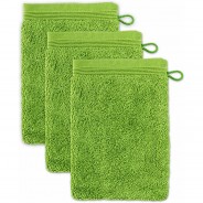 Preisvergleich für Heimtextilien: Waschhandschuh Superwuschel 3er-Pack grün