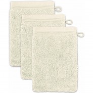 Preisvergleich für Heimtextilien: Waschhandschuh Superwuschel 3er-Pack weiß/beige