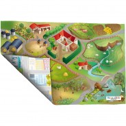 Preisvergleich für Heimtextilien: Wende-Spielteppich Bauernhof/Straßenverkehr, 100x150 cm grün Gr. 100 x 150