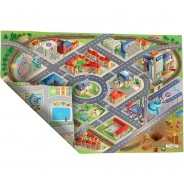 Preisvergleich für Heimtextilien: Wende-Spielteppich Stadt/Straßenverkehr, 100x150 cm mehrfarbig Gr. 100 x 150