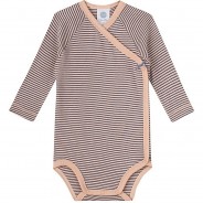 Preisvergleich für Strampler & Spieler: Wickelbody langarm Ringel rosa Gr. 50 Mädchen Kinder