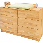 Preisvergleich für Wickelmöbel: Wickelkommode NATURA, FSC®-zertifizierte Buche massiv geölt, 140 cm holzfarben