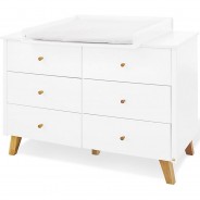 Preisvergleich für Wickelmöbel: Wickelkommode Pan, extrabreit, weiß lackiert, Eiche, 140 cm