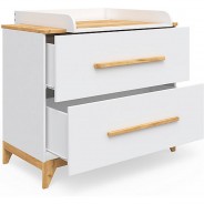 Preisvergleich für Wickelmöbel: Wickeltisch Malia Weiß Naturholz weiß