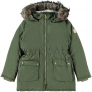 Preisvergleich für Jacken & Outdoorkleidung: Winterjacke NKFMABE  dunkelgrau Gr. 128 Mädchen Kinder