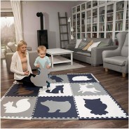 Preisvergleich für Puzzle: XXL Puzzlematte Babys – Wald Puzzlematten mehrfarbig  Kinder