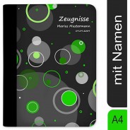 Preisvergleich für Schulbedarf: Zeugnismappe / Dokumentemappe mit Name personalisiert Kreise Grün grün