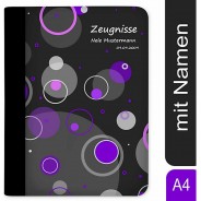 Preisvergleich für Schulbedarf: Zeugnismappe / Dokumentemappe mit Name personalisiert Kreise Lila lila