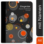 Preisvergleich für Schulbedarf: Zeugnismappe / Dokumentemappe mit Name personalisiert Kreise Orange orange