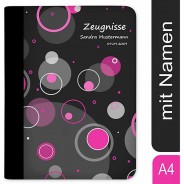 Preisvergleich für Schulbedarf: Zeugnismappe / Dokumentemappe mit Name personalisiert Kreise Rosa rosa