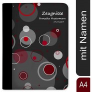 Preisvergleich für Schulbedarf: Zeugnismappe / Dokumentemappe mit Name personalisiert Kreise Rot rot