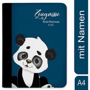 Preisvergleich für Schulbedarf: Zeugnismappe / Dokumentemappe mit Name personalisiert Panda Bär Blau blau
