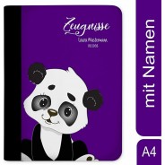 Preisvergleich für Schulbedarf: Zeugnismappe / Dokumentemappe mit Name personalisiert Panda Bär Lila lila