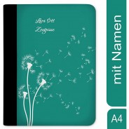 Preisvergleich für Schulbedarf: Zeugnismappe / Dokumentemappe mit Name personalisiert Pusteblume Petrol petrol