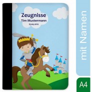Preisvergleich für Schulbedarf: Zeugnismappe / Dokumentemappe mit Name personalisiert Ritter mehrfarbig