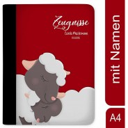 Preisvergleich für Schulbedarf: Zeugnismappe / Dokumentemappe mit Name personalisiert Schaf verliebt Rot rot