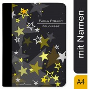 Preisvergleich für Schulbedarf: Zeugnismappe / Dokumentemappe mit Name personalisiert Sternenhimmel Gelb gelb