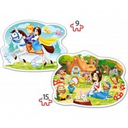 Preisvergleich für Puzzle: Castorland 2 Formpuzzles - Schneewittchen und die Sieben Zwerge 9 Teile Puzzle Castorland-B-020041