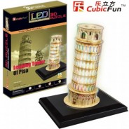 Preisvergleich für Puzzle: Cubic Fun Puzzle 3D mit LED - Schiefer Turm von Pisa 15 Teile Puzzle Cubic-Fun-L502H