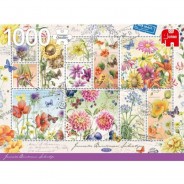 Preisvergleich für Puzzle: Jumbo Flower Stamps Summer 1000 Teile Puzzle Jumbo-18812