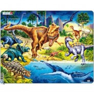Preisvergleich für Puzzle: Rahmen-Puzzle, 57 Teile, 36x28 cm, Dinosaurier aus der Kreidezeit