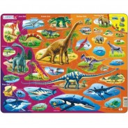 Preisvergleich für Puzzle: Larsen Rahmenpuzzle - Dinosaurier 85 Teile Puzzle Larsen-HL1-DE