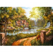 Preisvergleich für Puzzle: Cottage am Fluß