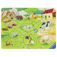 Preisvergleich für Kleinkindspielzeug: Holz-Puzzle, 9 Teile, 24x18 cm, Kleiner Bauernhof