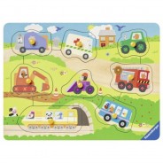 Preisvergleich für Kleinkindspielzeug: Holz-Puzzle, 8 Teile, 24x18 cm, Lieblingsfahrzeuge