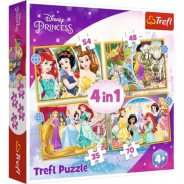 Preisvergleich für Puzzle: 4 in 1 Puzzle Happy Day - Disney Princess, 35/48/54/70 Teile