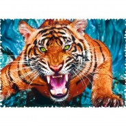 Preisvergleich für Puzzle: Trefl Crazy Shapes - Facing a tiger 600 Teile Puzzle Trefl-11110