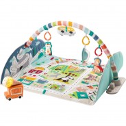 Preisvergleich für Babyspielzeug: Fisher-Price Jumbo Abenteuer Spieldecke mit Spielbogen, Baby-Decke, Spielteppich mehrfarbig