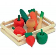 Preisvergleich für Spielzeug: Kaufladen Gemüse in Holzsteige
