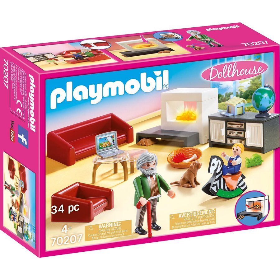 Spiele PLAYMOBIL® Dollhouse - Gemütliches Wohnzimmer 70207 im Preisvergleich