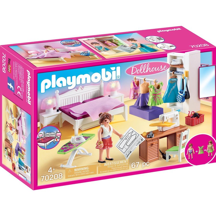 Spiele PLAYMOBIL® Dollhouse - 70208 Schlafzimmer mit Nähecke im Preisvergleich