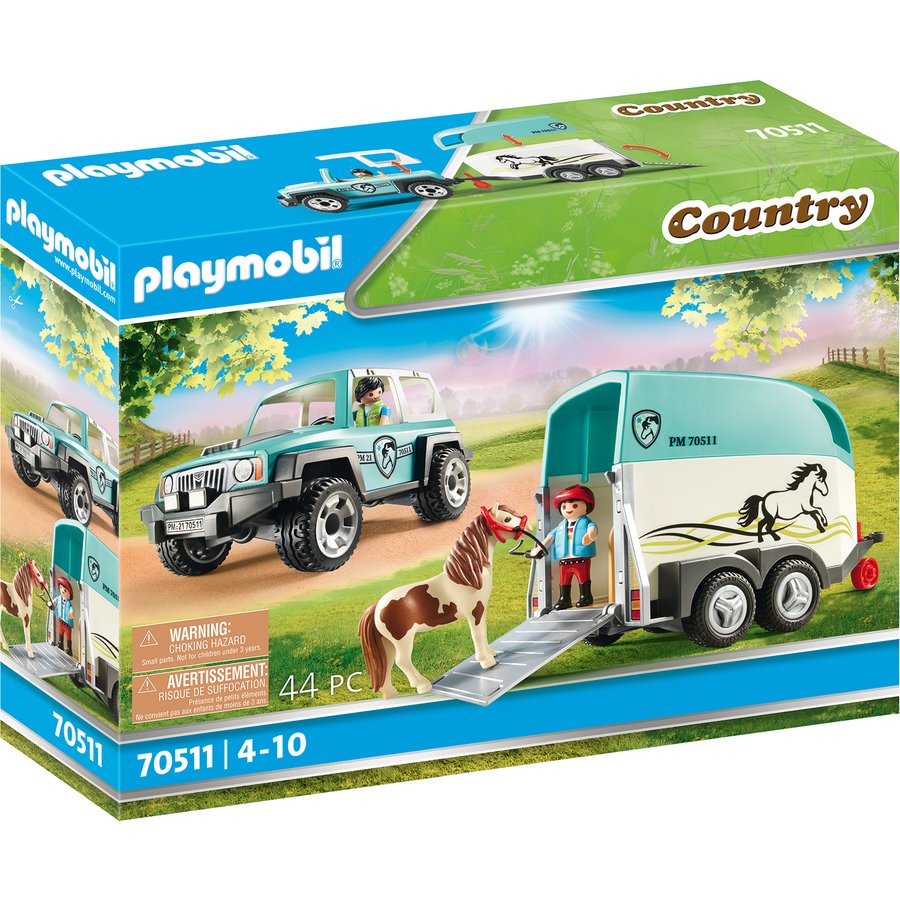 Spiele PLAYMOBIL® Country - PKW mit Ponyanhänger 70511 im Preisvergleich