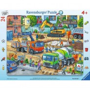Preisvergleich für Puzzle: Rahmenpuzzle Auf der Baustelle ist was los!, 24 Teile