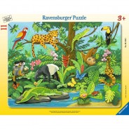 Preisvergleich für Puzzle: Rahmenpuzzle Tiere im Regenwald, 11 Teile