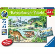 Preisvergleich für Puzzle: Puzzle Saurier und ihre Lebensräume, 2x20/2x24 Teile