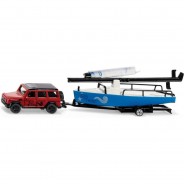 Preisvergleich für Autos: Siku 2564 Mercedes-AMG G65 rot mit Segelboot Maßstab 1:50 Modellauto
